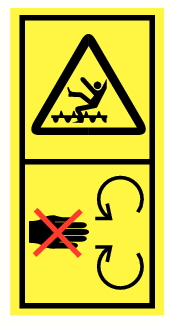 Danger de chute et d'entrainement par élément rotatif 2