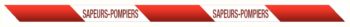 Ruban de balisage rouge/blanc avec texte "sapeurs-pompiers", 300 mètres de long, 75 mm de large, 0.070 mm d'épaisseur